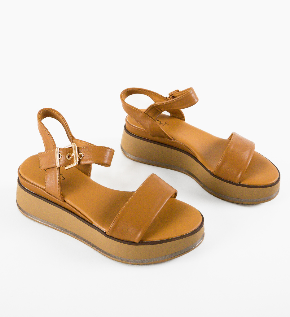 Sandale Platforme Dama Camel | Confort & Stil