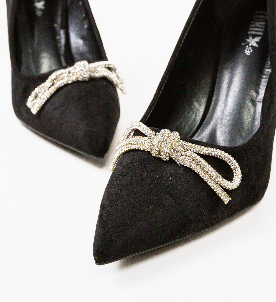 Pantofi Tarsay cu toc negri eleganți - imagine 9
