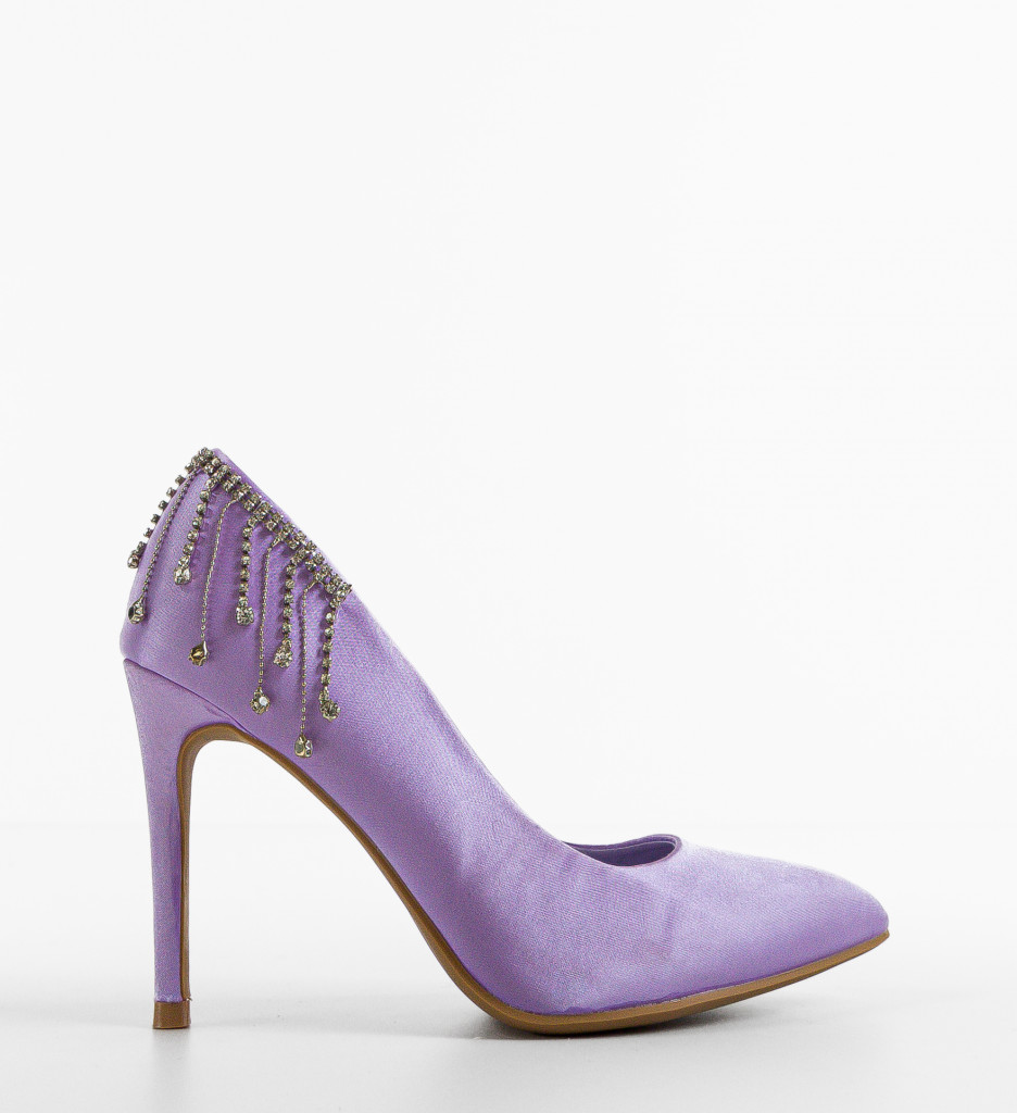 Pantofi Teres Mov Eleganți cu Toc - imagine 5