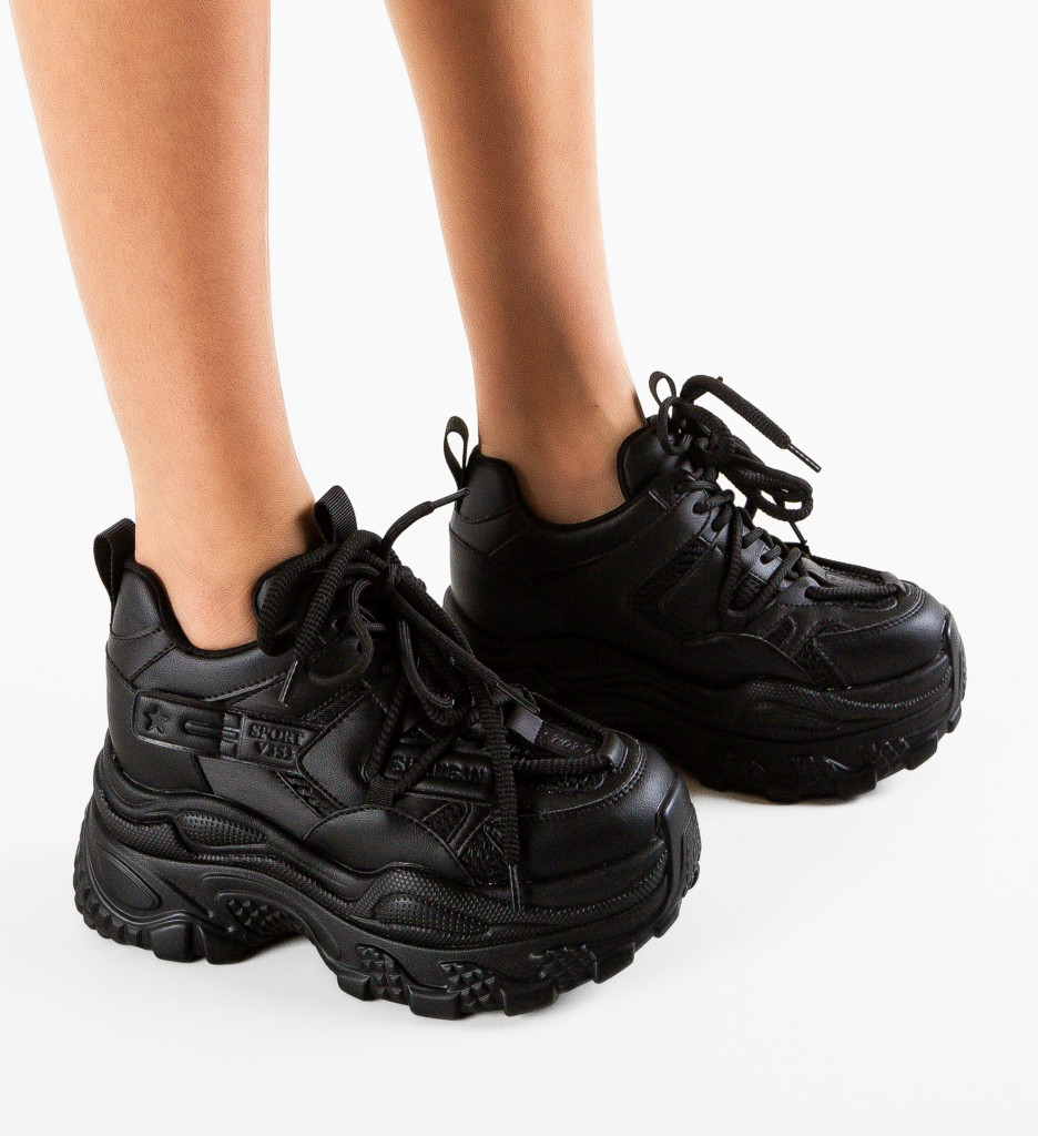 Sneakers Dama Shan Negri | Confort și Stil - imagine 3