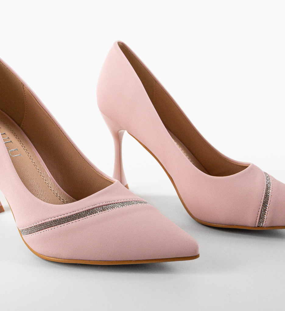Pantofi Roz cu Toc Eleganți pentru Femei - imagine 5