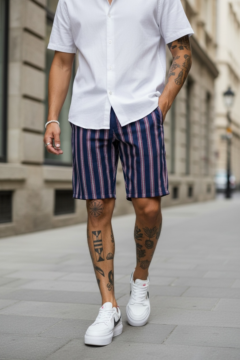 Pantaloni Scurti Casual Barbati cu Imprimeu si Confort - imagine 2