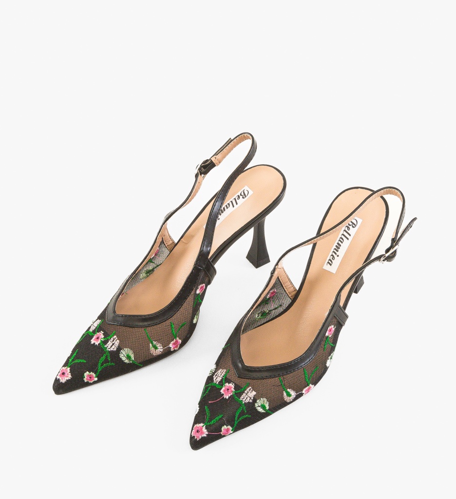 Pantofi dama Horn Negri eleganți cu toc - imagine 10