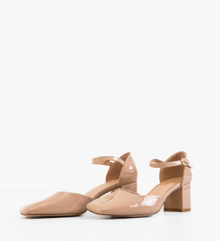 Pantofi Dama Mies Nude cu Toc Eleganți - imagine 5