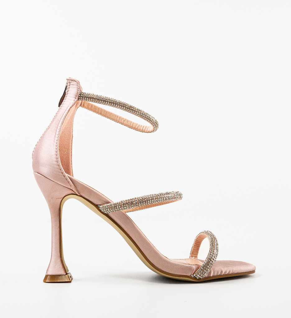 Sandale Dama Bej Elegante cu Toc - imagine 5