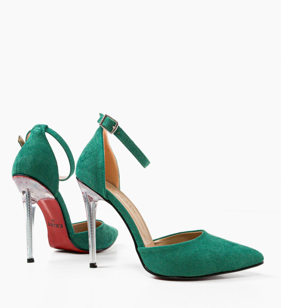 Pantofi Saloka Verzi cu Toc Eleganți - imagine 7