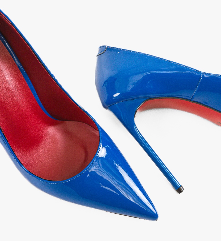Pantofi Butyn Albastri cu Toc Eleganți - imagine 5