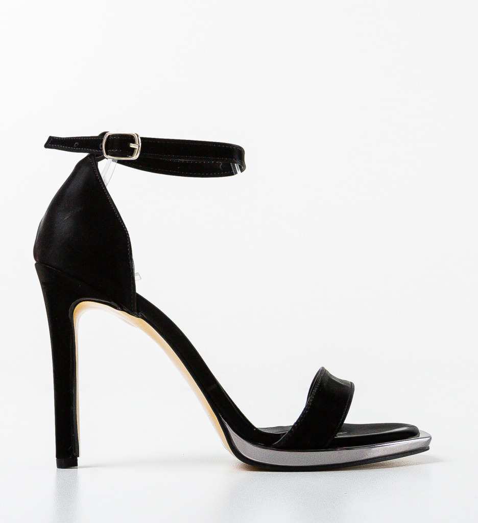 Sandale Salema Negre 3 cu Toc Elegante - imagine 5