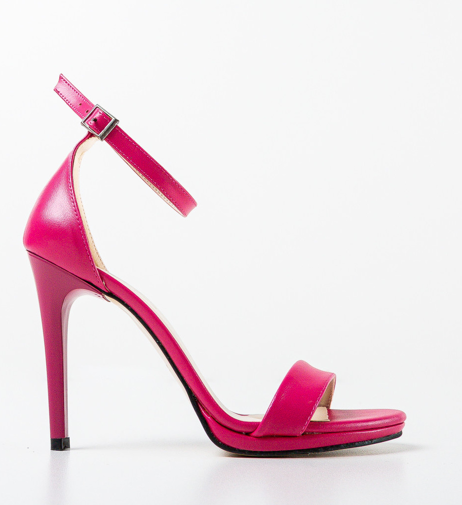 Sandale Bampir Fuchsia cu Toc Elegant - imagine 5