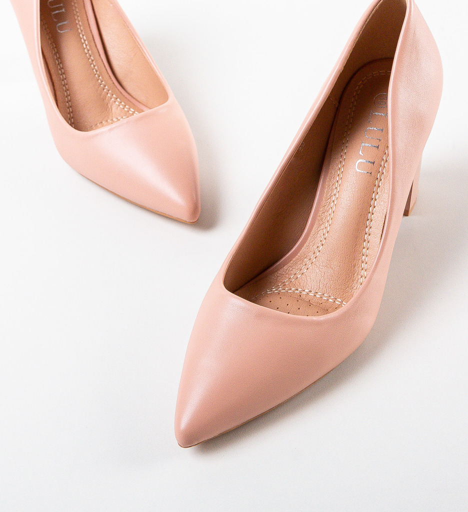 Pantofi Sierra Roz cu Toc Elegant - imagine 5