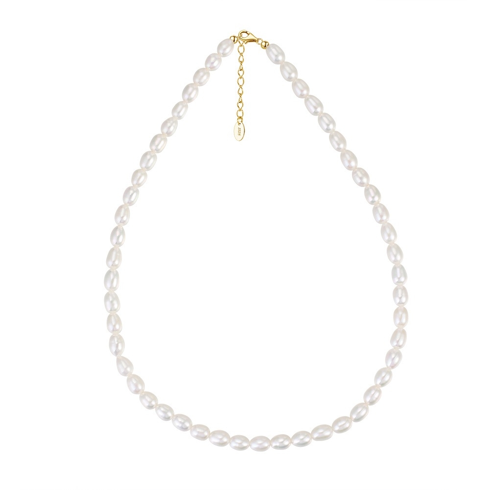 Lantisor argint 925 placat cu aur cu perla naturala Zhuhai