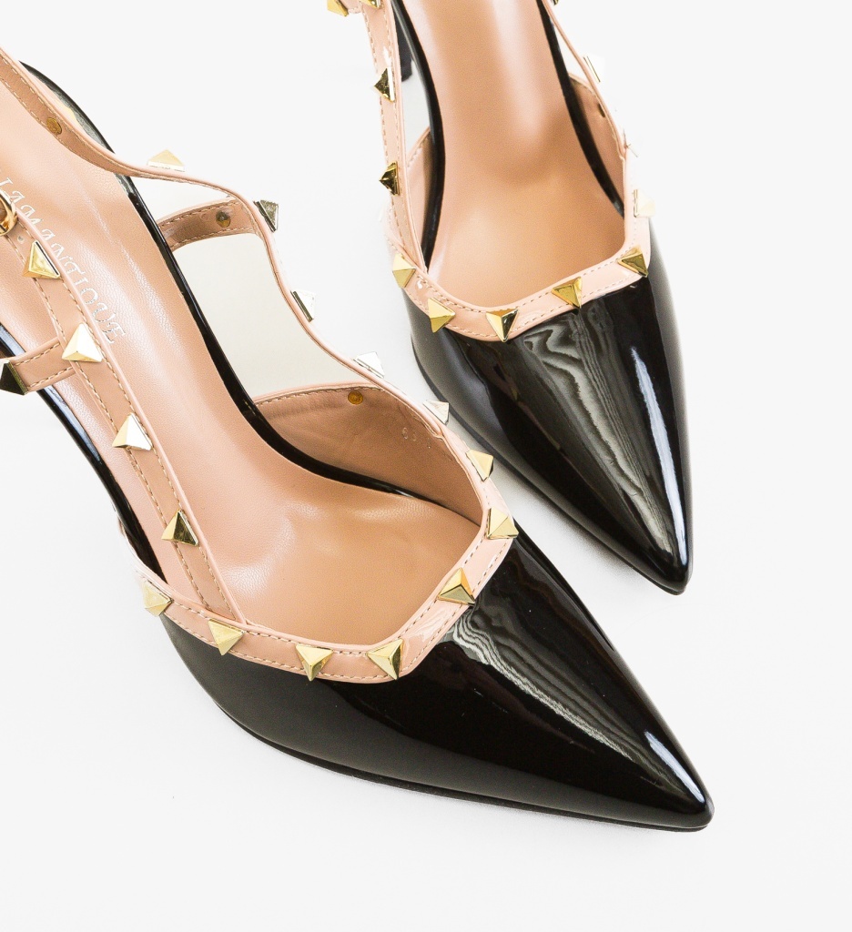 Pantofi Stiletto Tynno Negri Eleganți - imagine 3