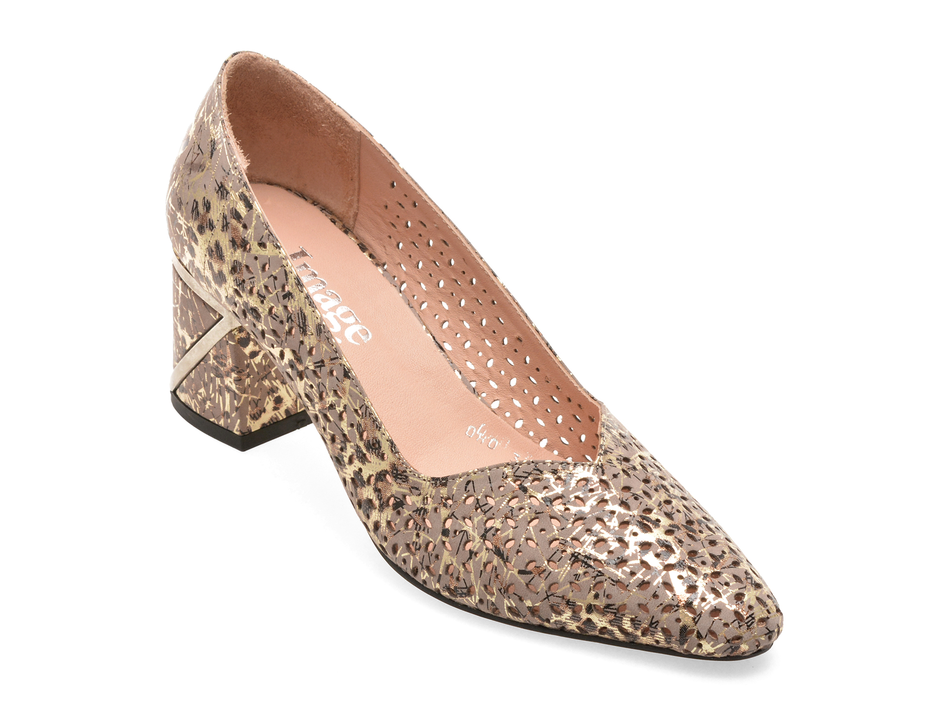 Pantofi Eleganți IMAGE Gri Piele Naturală