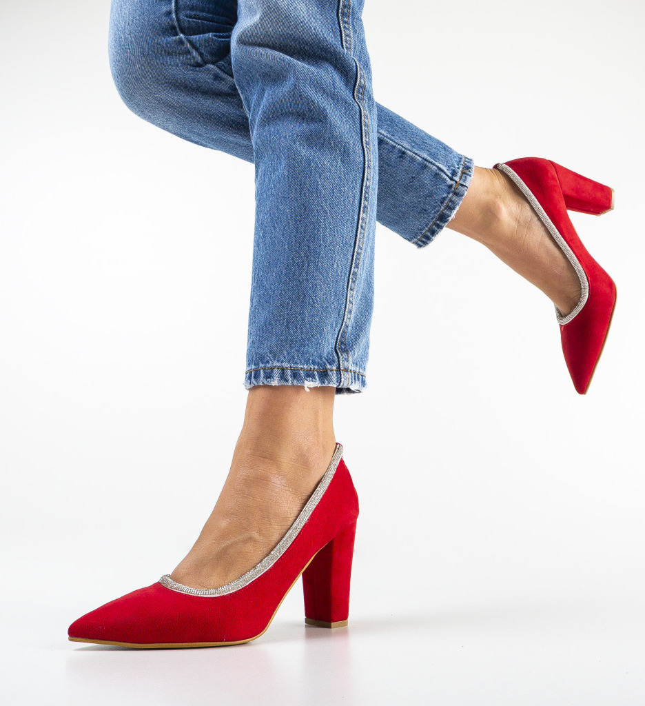Pantofi Rosii Reqop cu Toc - Stil și Eleganță - imagine 3