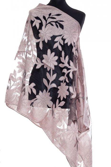 Esarfa Shopika Flori Roz - Eleganta Premium
