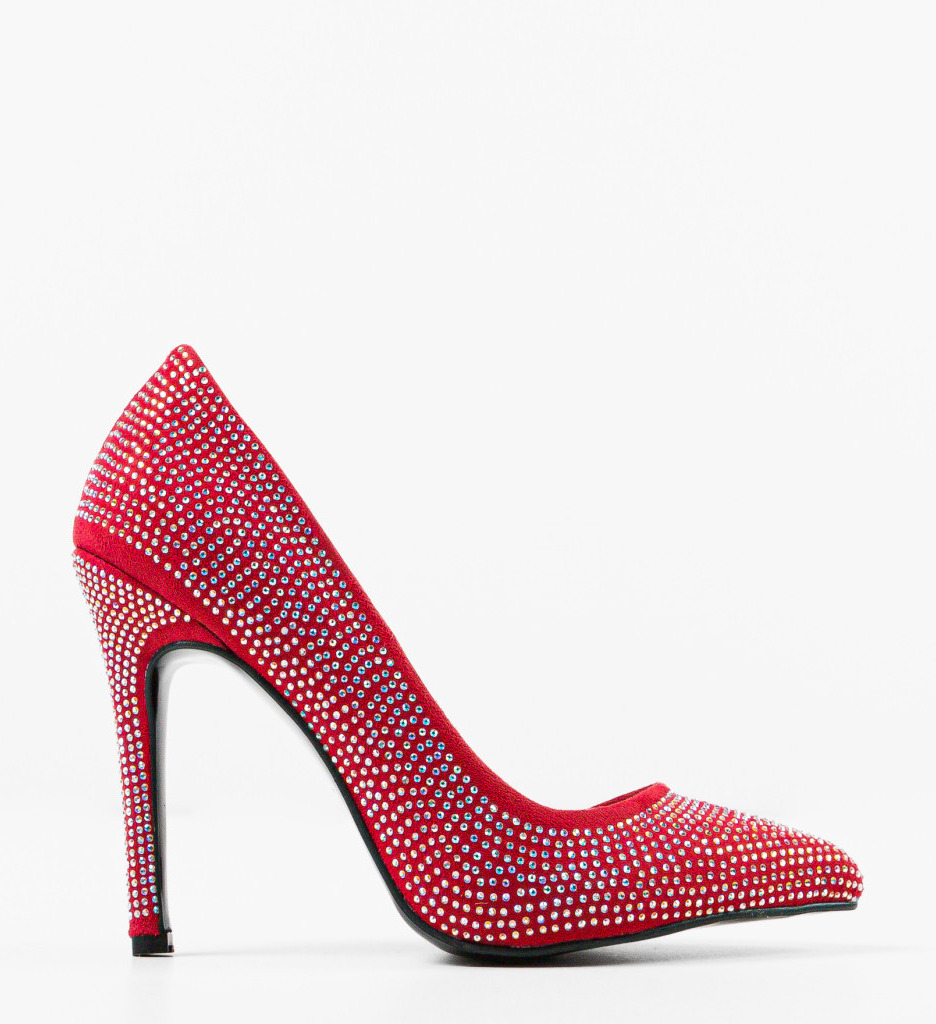 Pantofi Rosii Eleganti cu Toc | Pukan - imagine 5