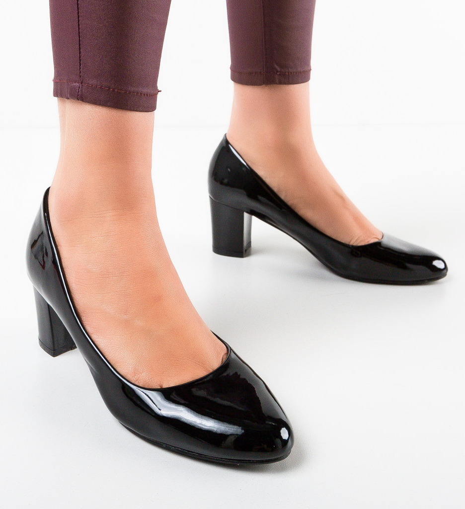 Pantofi Odom Negri cu Toc - Eleganță și Stil - imagine 4