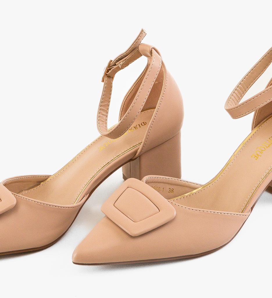 Pantofi cu Toc Rohan Nude | Eleganți & Versatili - imagine 6