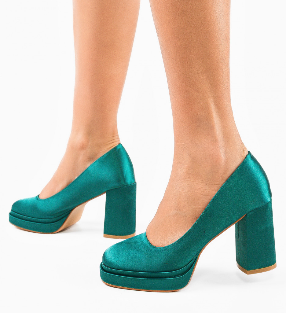 Pantofi Toc Eleganți Verde - Stil și Confort - imagine 3