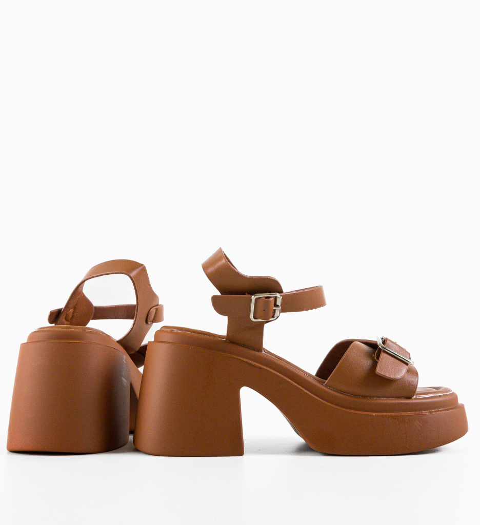 Sandale cu toc Tripoli Camel - Eleganță și Stil - imagine 5