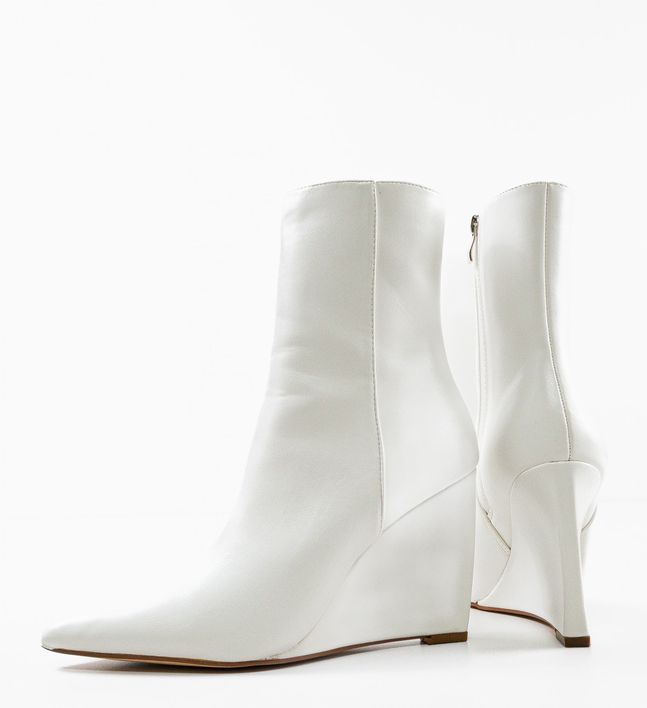 Botine Dama Delila Albe | Eleganță și Stil - imagine 6
