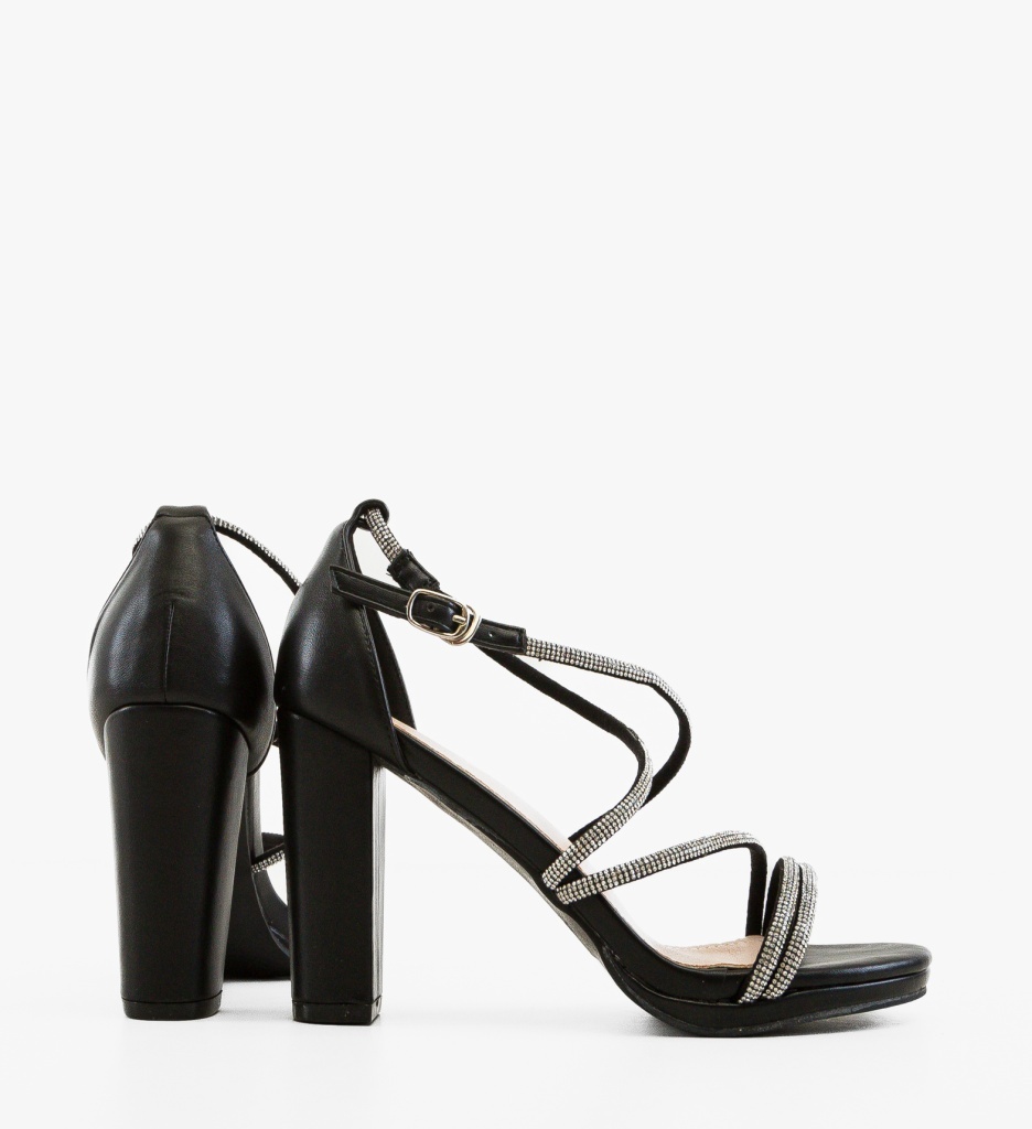 Sandale cu toc Pahare Negre - Eleganță și Stil - imagine 2