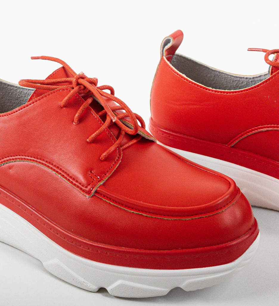 Pantofi Casual Dama Frelly Rosii - Confort Stil - imagine 5