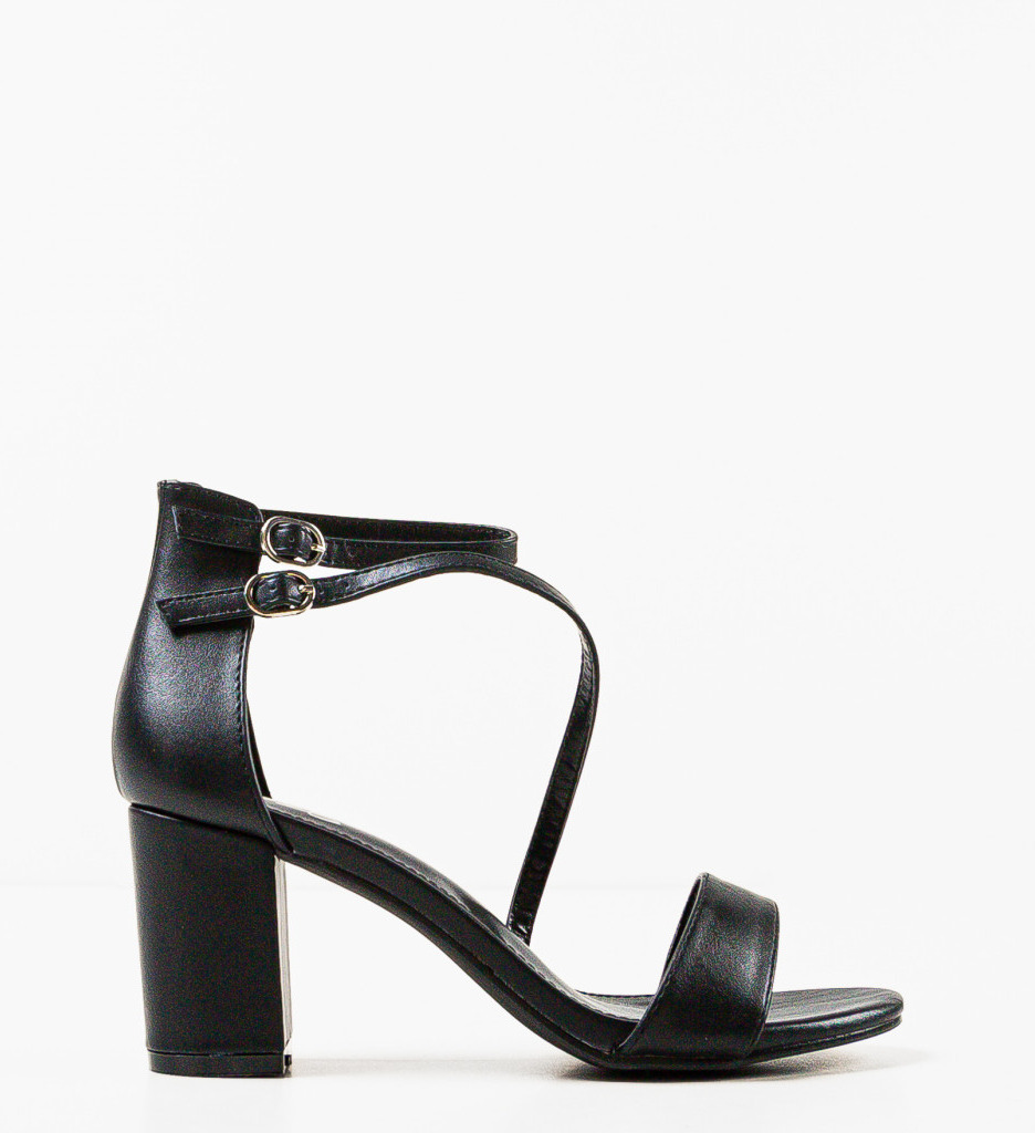 Sandale cu toc Sanpe Negre - Eleganță maximă - imagine 2