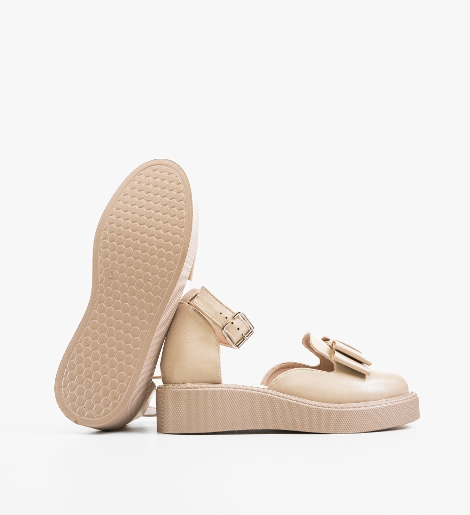 Pantofi Casual Dama Bej Confortabili - imagine 2