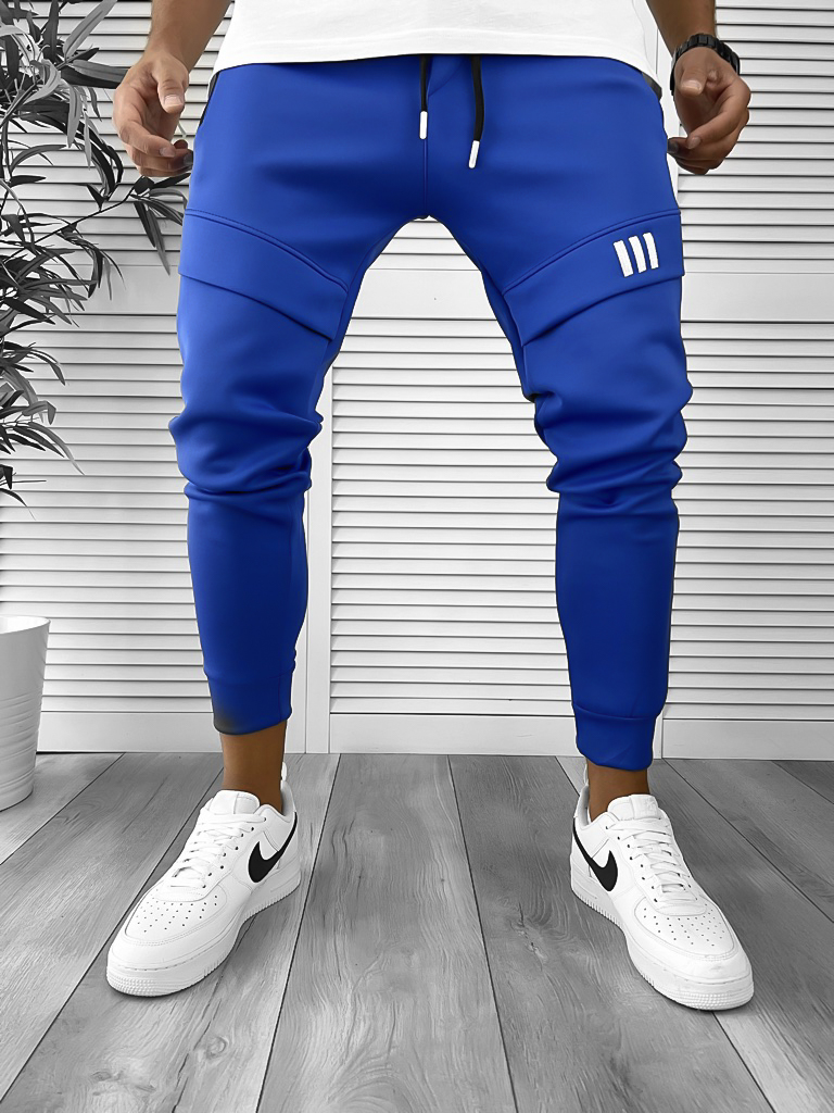 Pantaloni Trening Bleu Conici | Confort & Stil