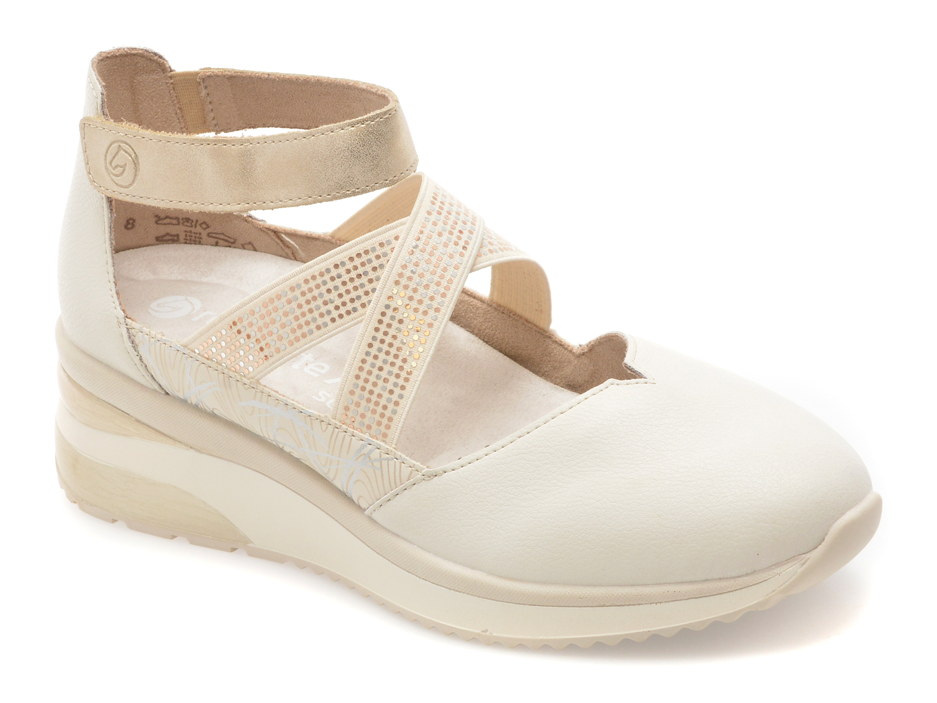 Pantofi Remonte Bej Piele Naturală Confort - imagine 2