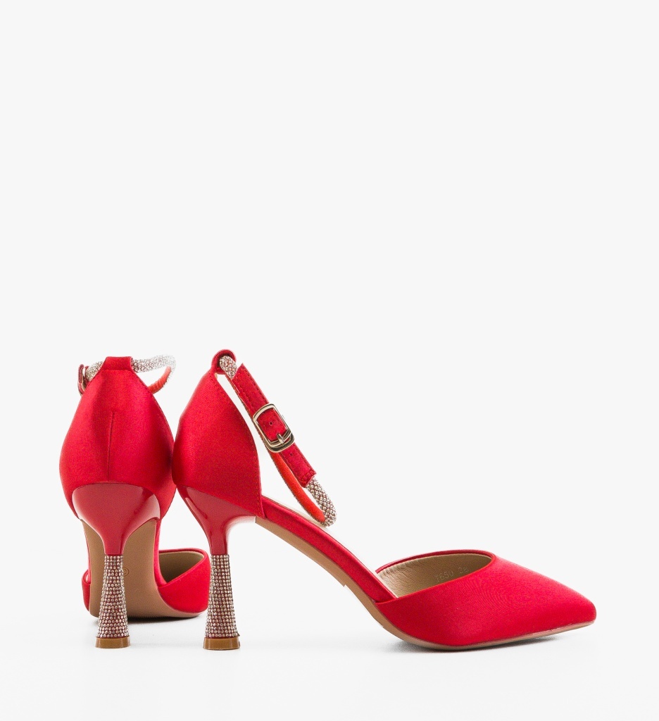 Pantofi cu toc Ydeu roșii eleganți - imagine 3