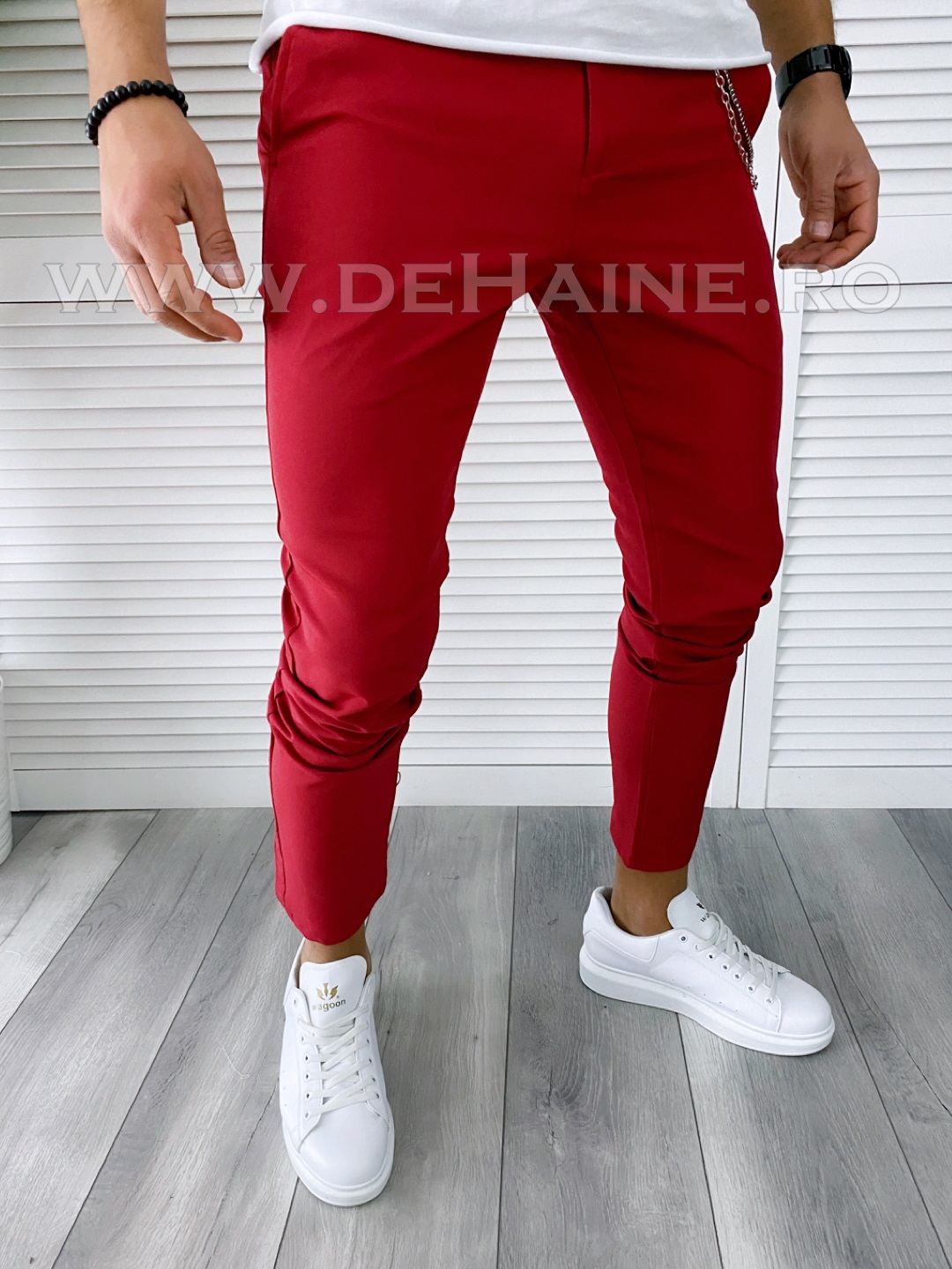 Pantaloni Casual Bărbați Roșii Regular Fit