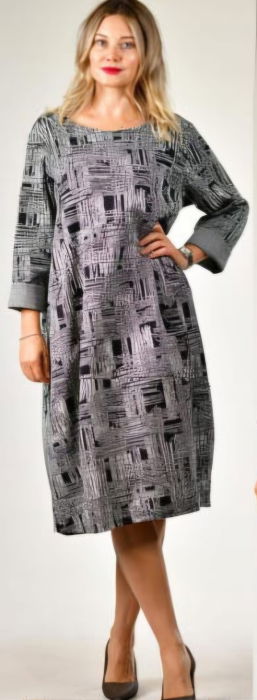 Rochie Midi Abstract 158c | Croi Lejer Eleganță