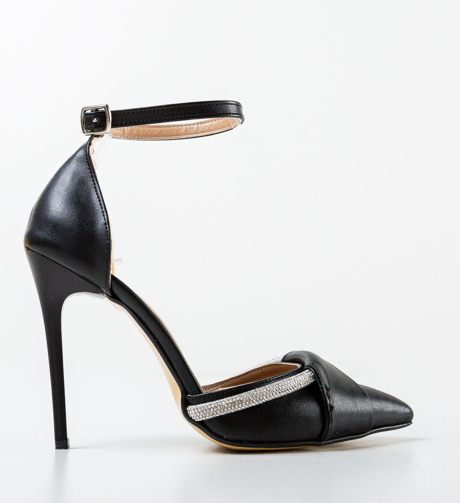 Pantofi Urahag Negri Eleganți cu Toc - imagine 4