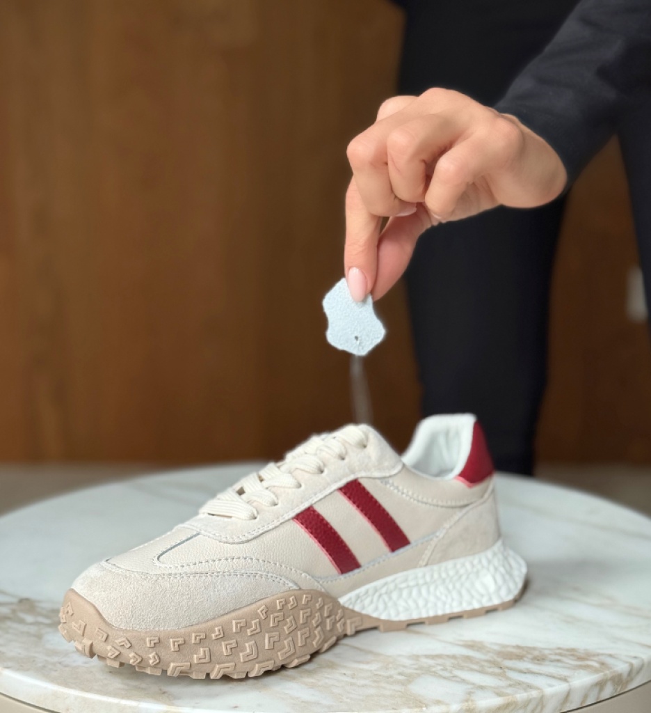Sneakers Dama Forale Bej - Confort și Stil - imagine 3
