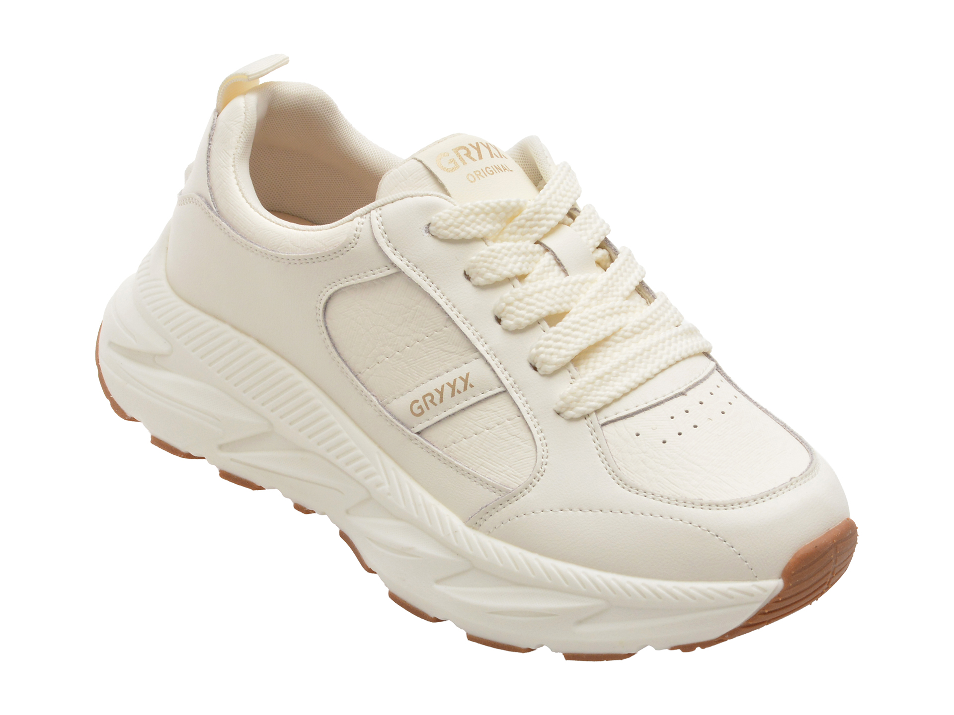 Pantofi Sport GRYXX 5622 Albi Piele Naturală