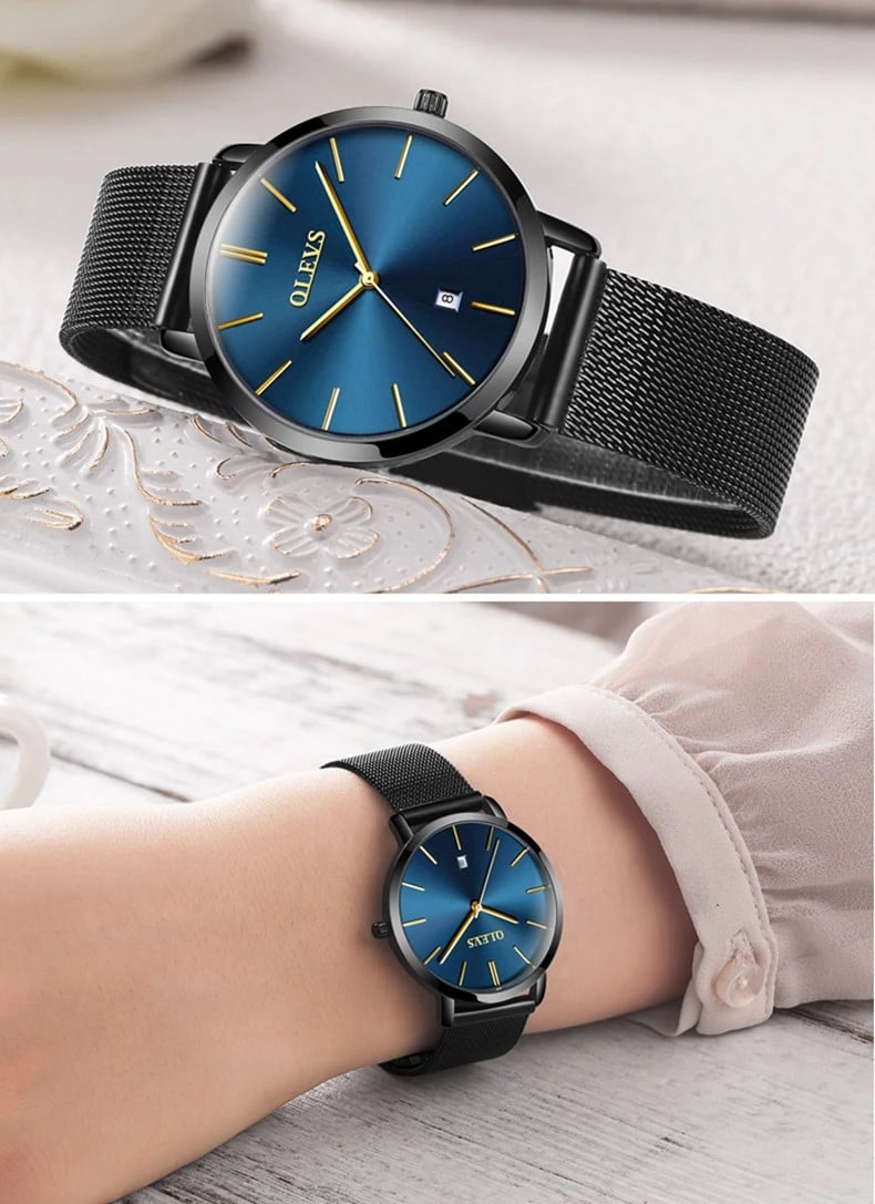 Ceas Olevs CS1565 Dama Negru Elegance - imagine 2