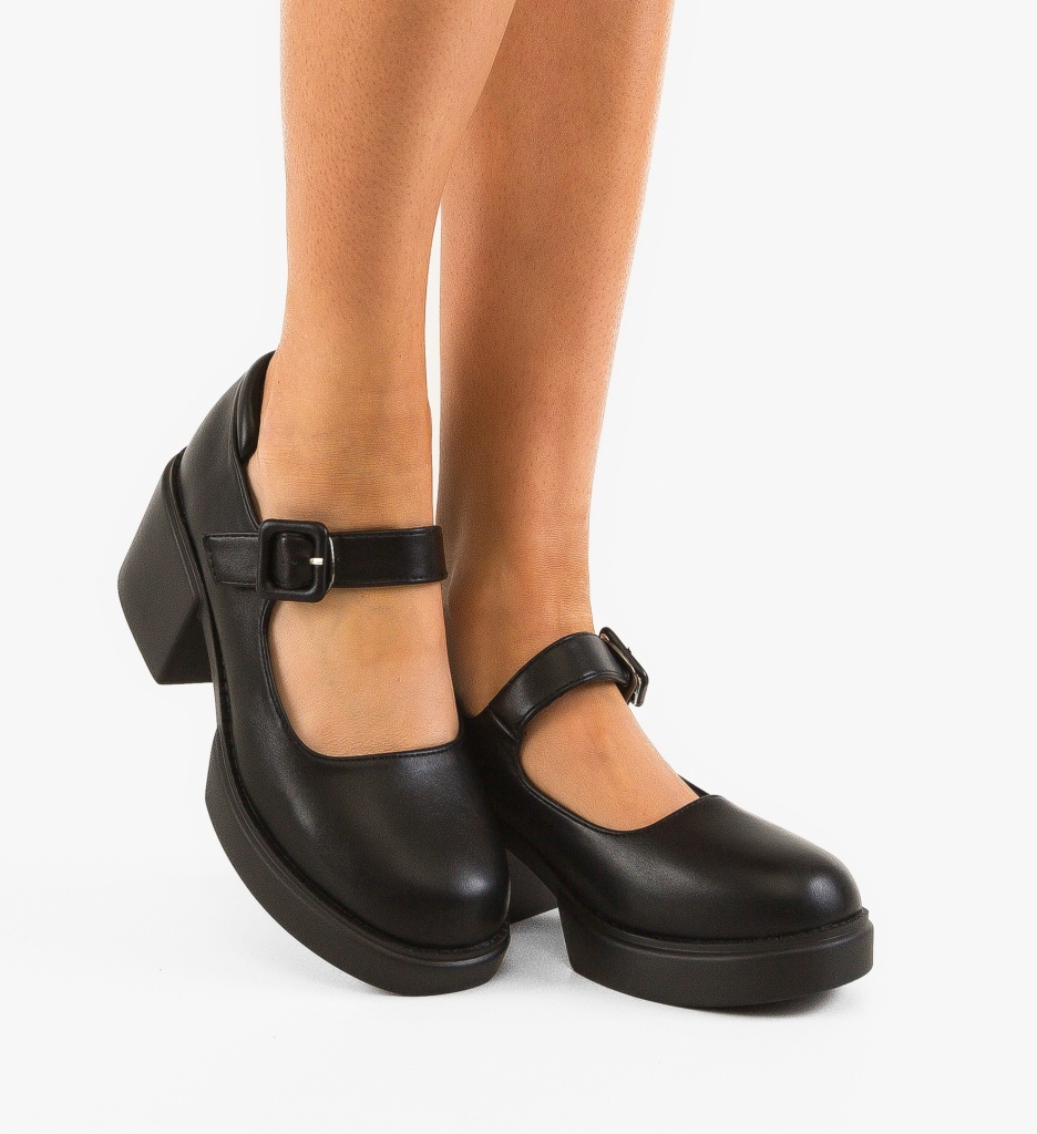 Pantofi dama Kratos Negri eleganți cu toc