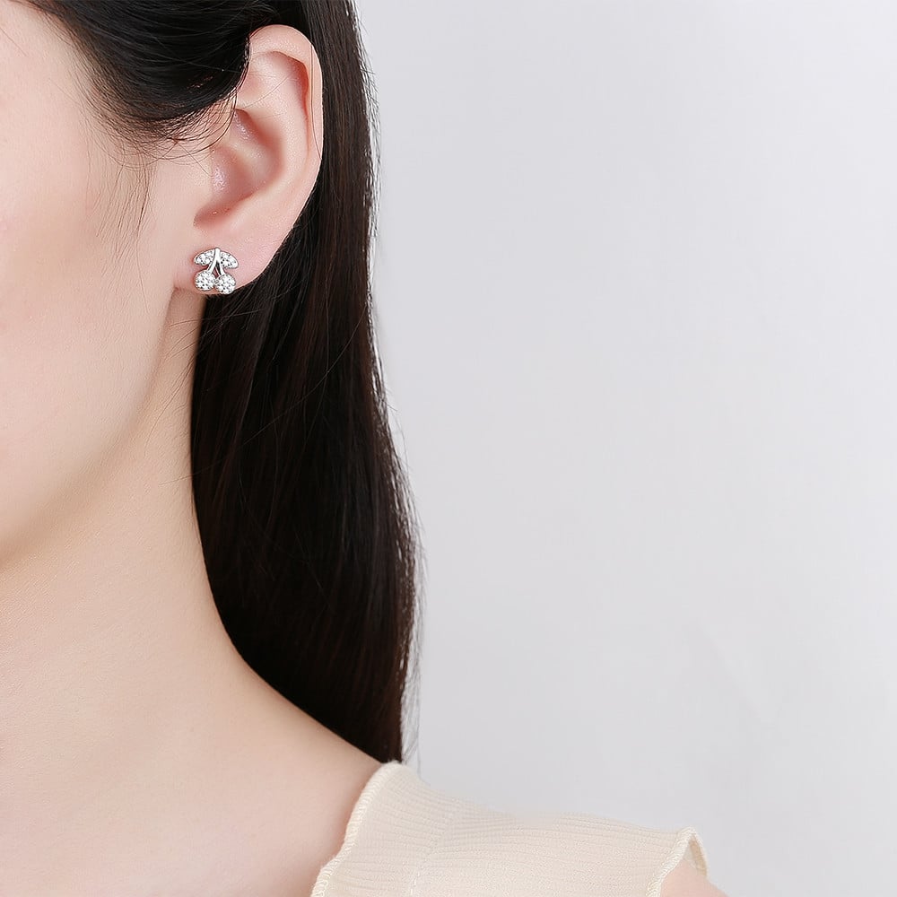 Cercei Argint Cirese Delis | Model Elegant - imagine 2