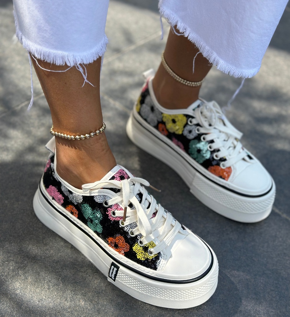 Sneakers Dama Paieta Negri | Stil Sport Eleganta