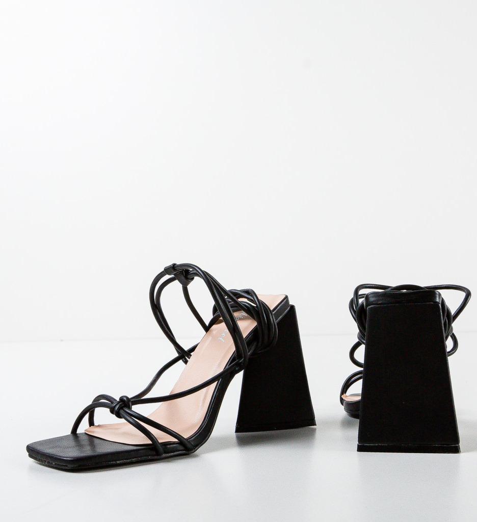 Sandale cu Toc Cindy Negre | Eleganță Asigurată - imagine 6