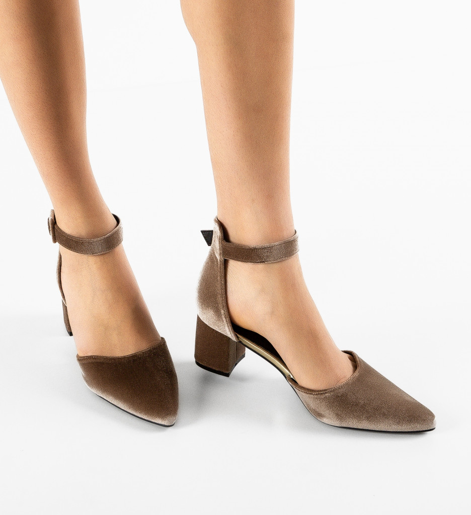Pantofi cu Toc Saif Khaki - Eleganță și Stil - imagine 2