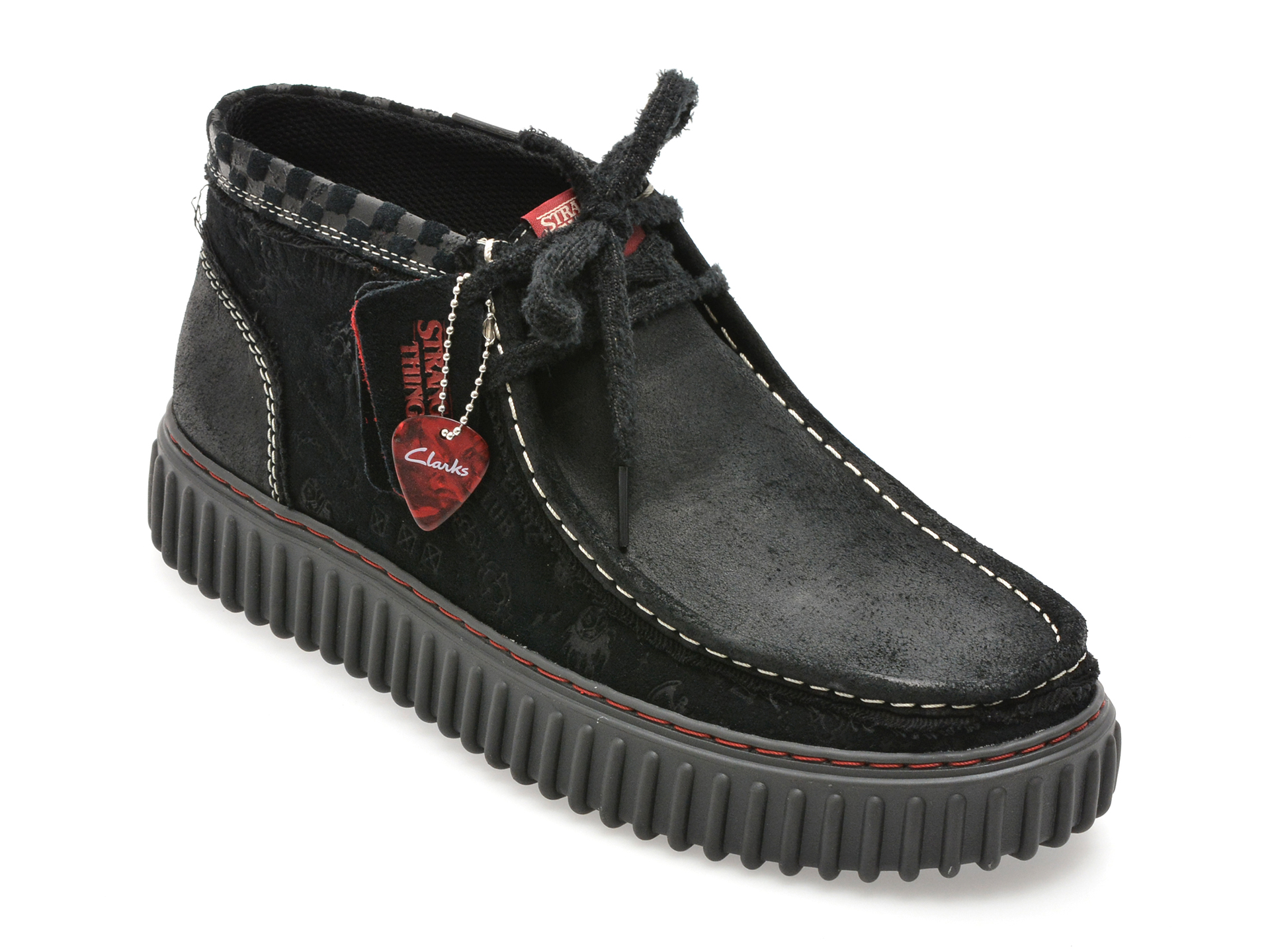 Ghete Clarks negre din piele intoarsa