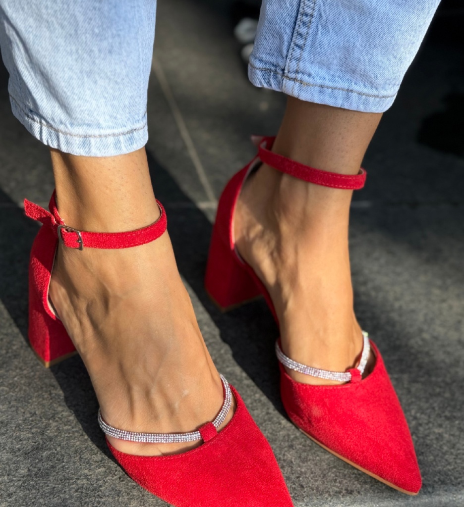 Pantofi Kasya Rosii | Eleganță și Stil - imagine 3