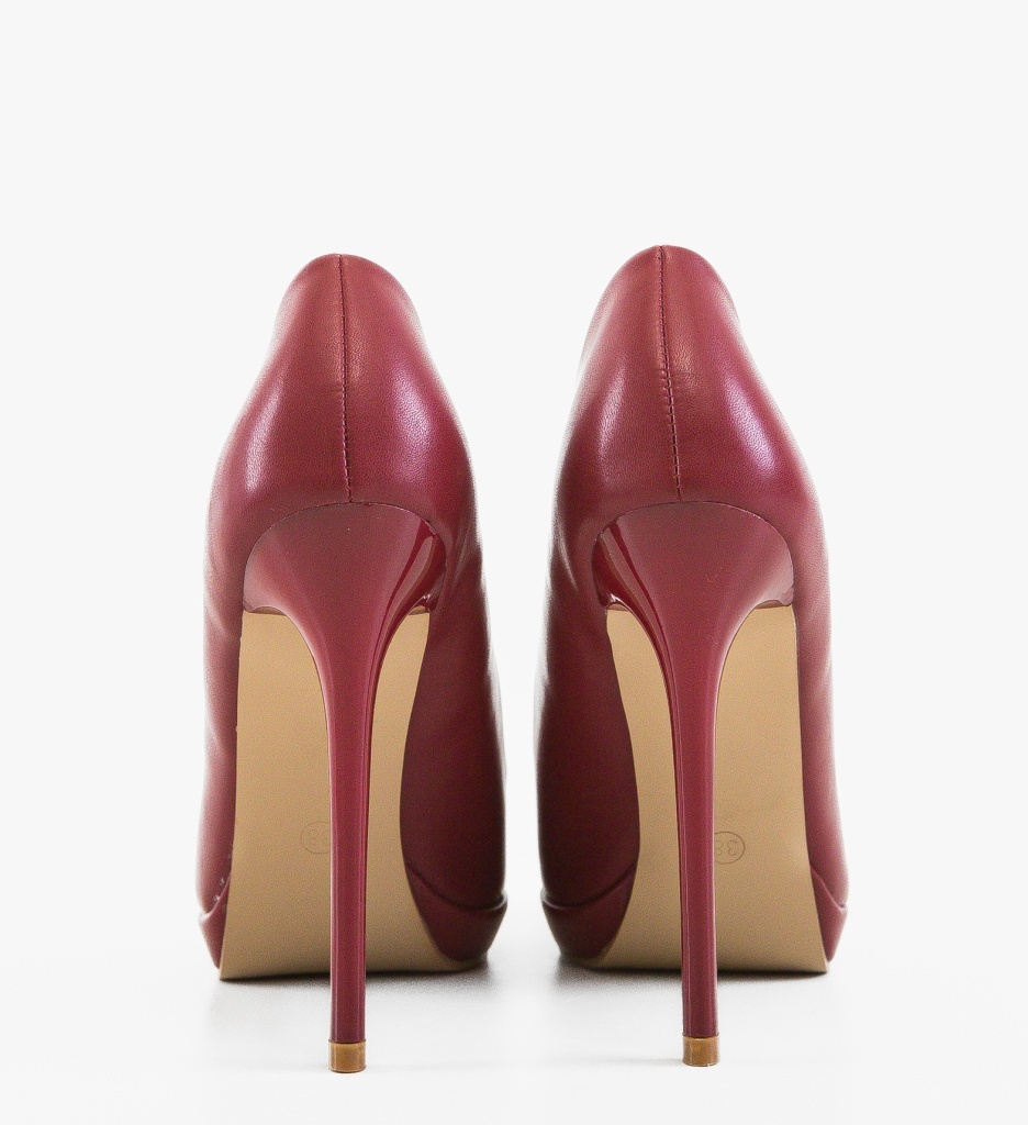 Pantofi Dadere Grena Eleganți cu Toc - imagine 4