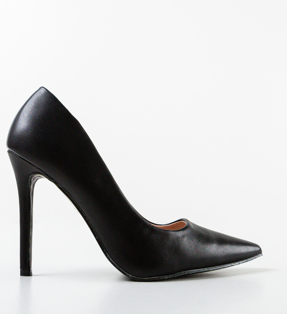 Pantofi Zayaan Negri cu Toc Eleganți - imagine 4