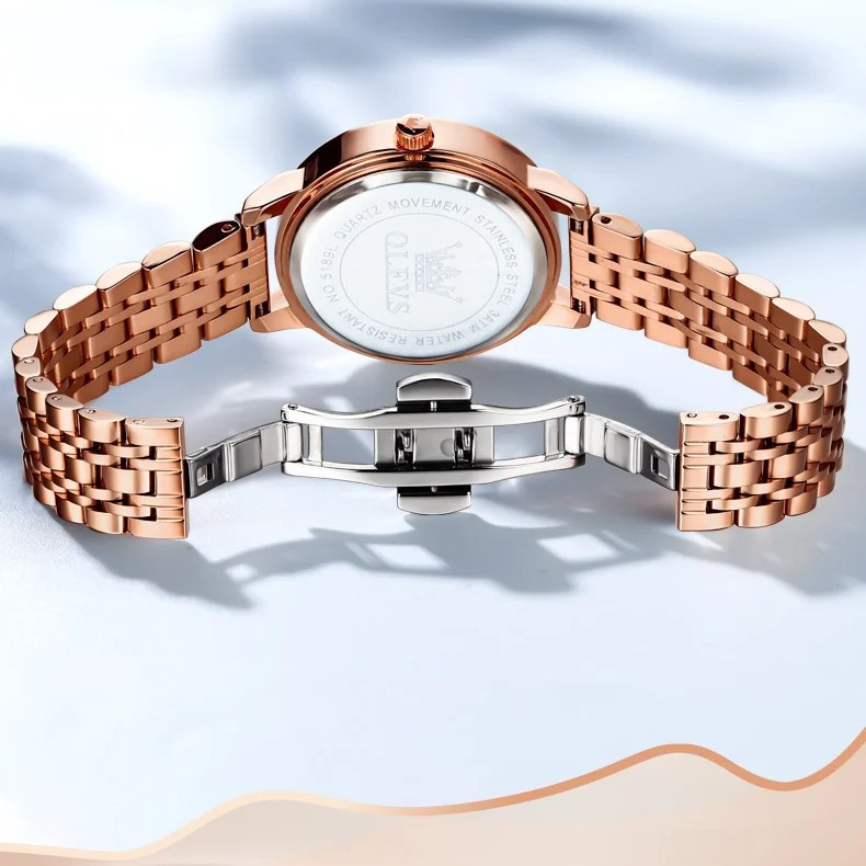 Ceas Dama Olevs Rose Gold Elegant - imagine 4