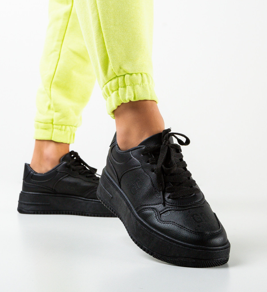 Sneakers Dama Goden Negri - Confort și Stil Urban