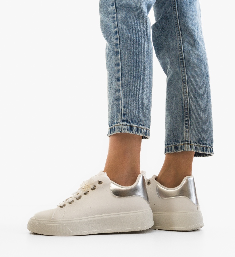 Sneakers Dama Purlam Albi - Confort și Stil - imagine 2